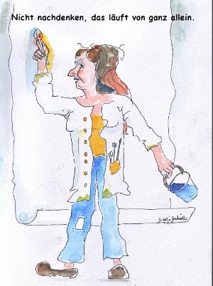 Karikatur Selbstverhöhnung